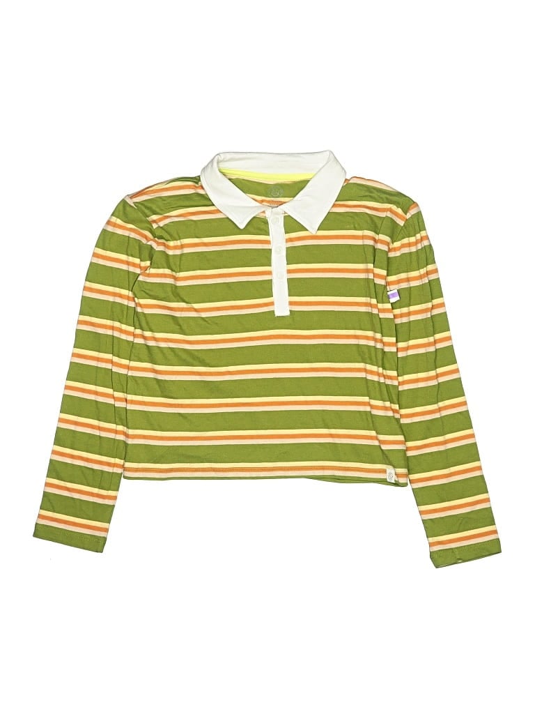 Pre-owned Treasure & Bond Kids' Long Sleeve Polo Shirt In Green