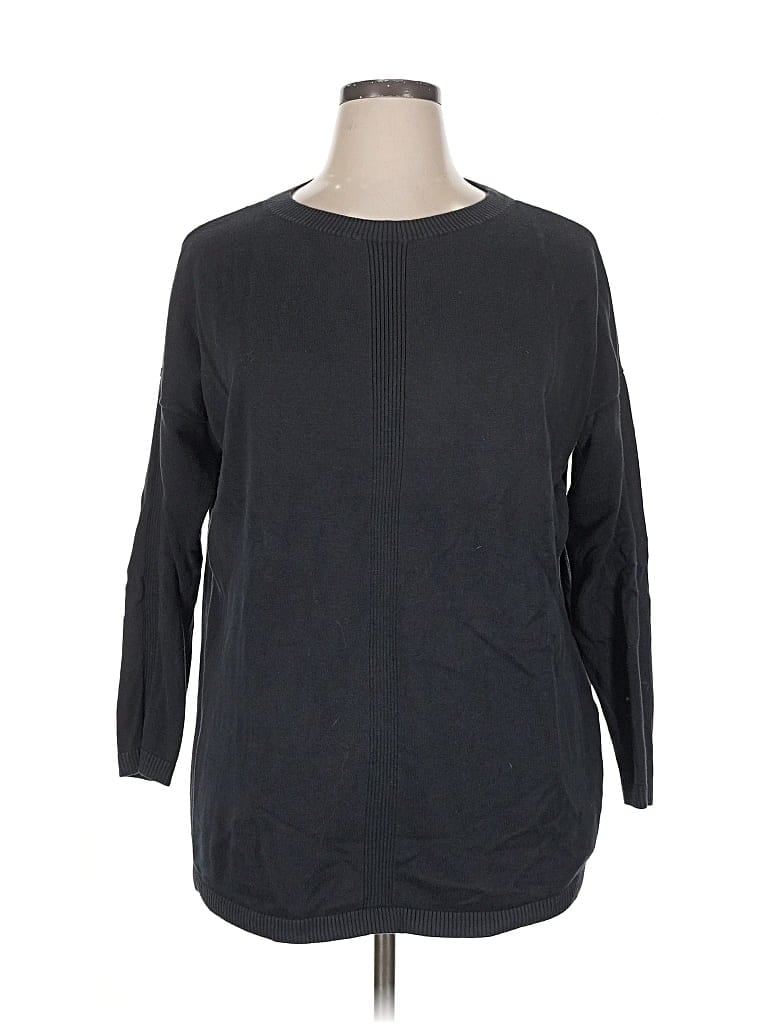 Pre-owned Lands' End Pullover Sweater In Black