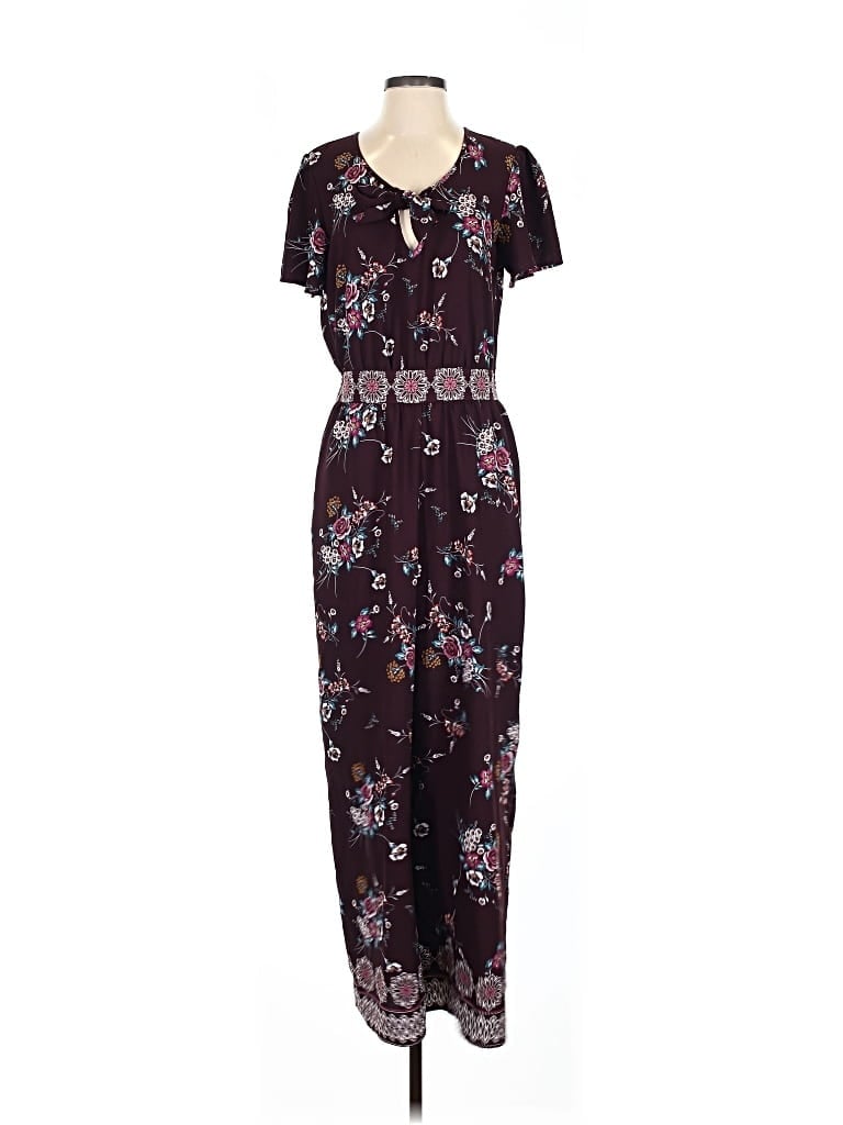 Pre-owned Unbranded Casual Dress In Burgundy