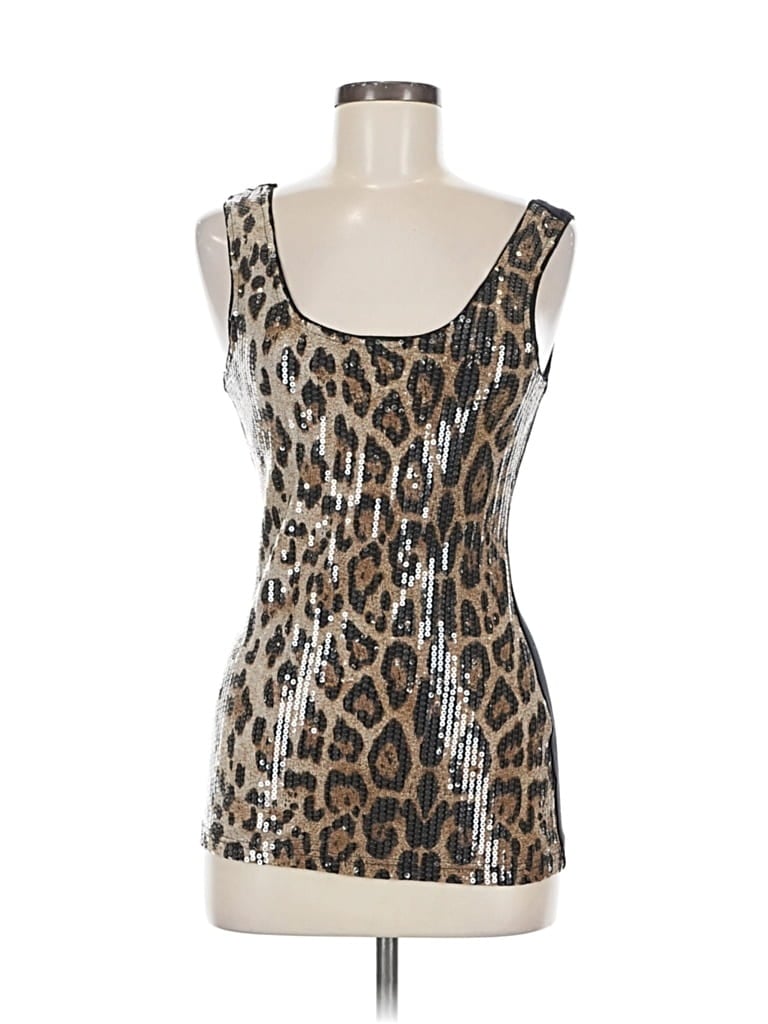 Pre-owned Love Stitch Sleeveless Top Silver Scoop Neck Tops