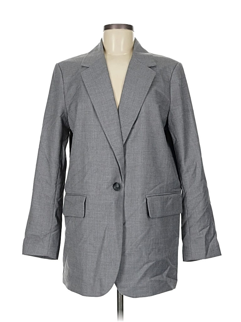 Pre-owned H&m Blazer Jacket In Gray