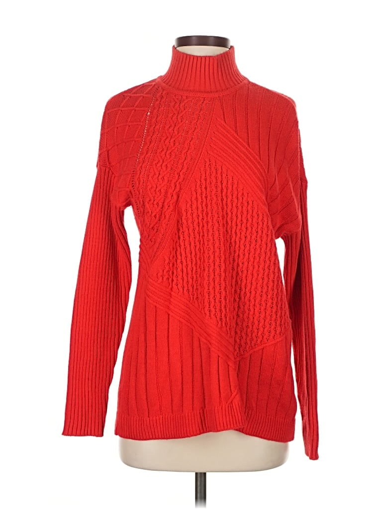 Pre-owned Jones New York Turtleneck Sweater In Red