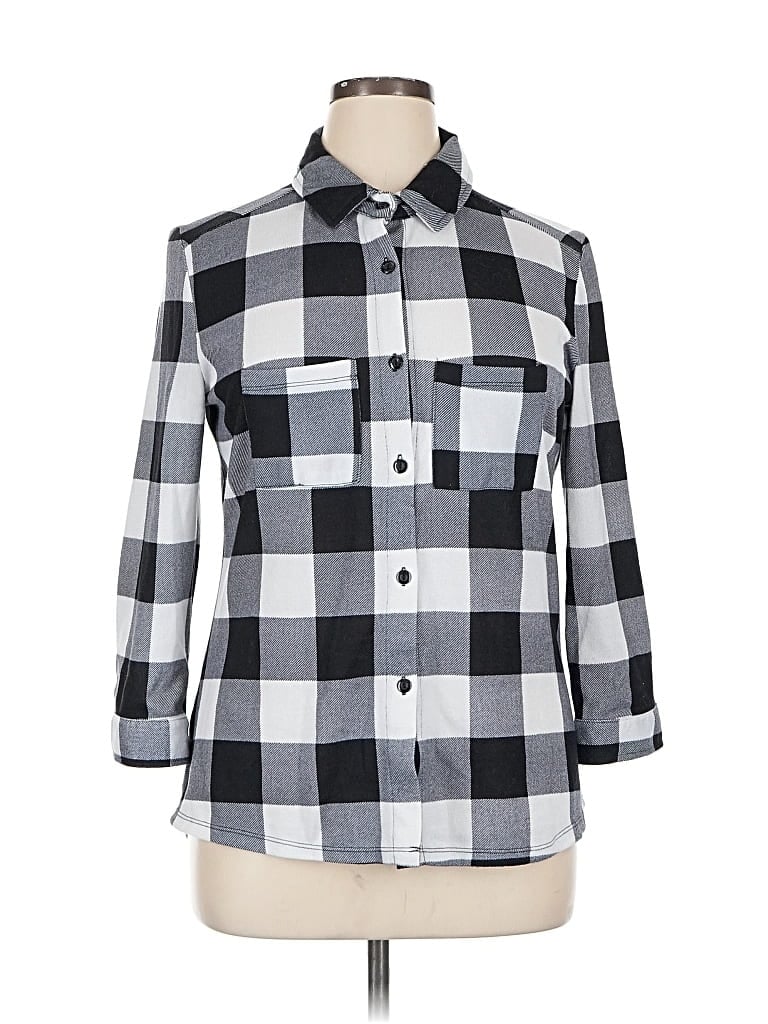 Pre-owned Polly & Esther 3/4 Sleeve Blouse In Silver