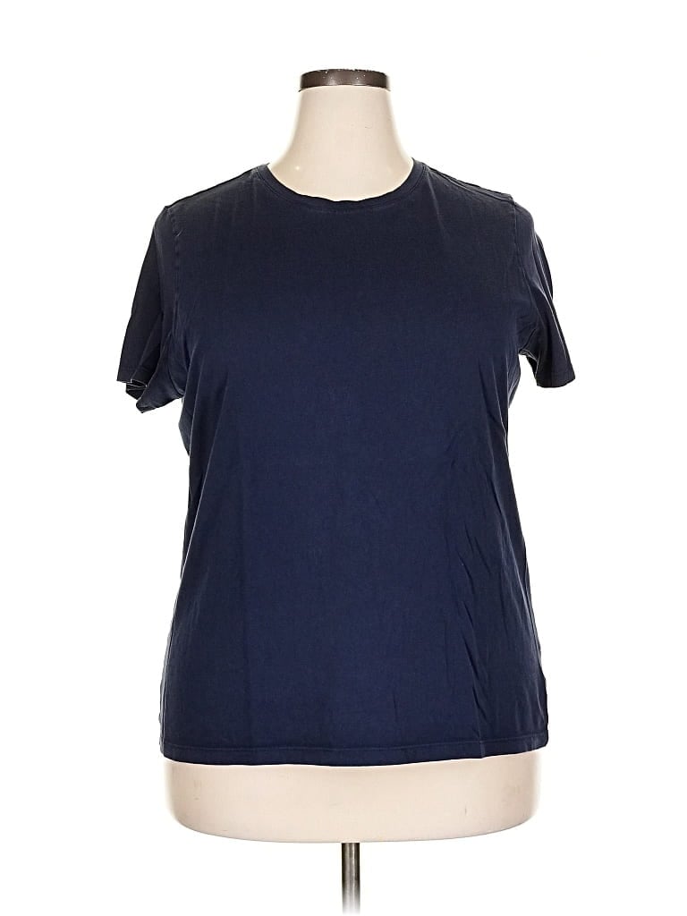 Pre-owned Lands' End Short Sleeve T-shirt In Blue