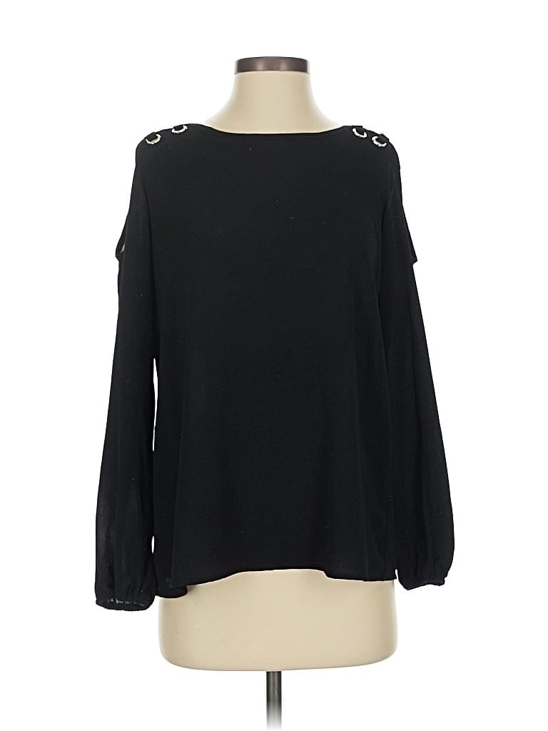 Papermoon Long Sleeve Top Black Cold Shoulder Neckline Tops