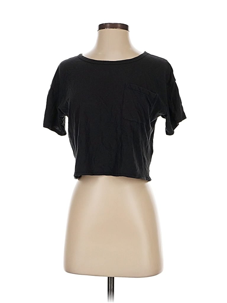 Pre-owned Hollister Short Sleeve T-shirt In Black