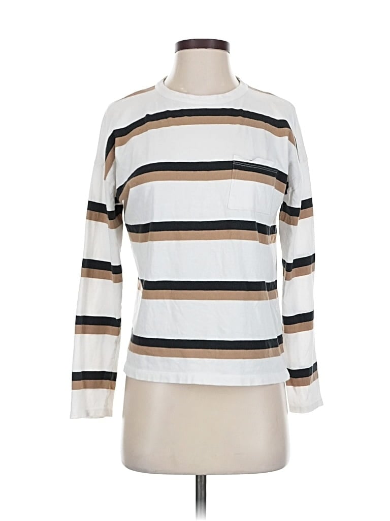 Pre-owned J.crew Factory Store 3/4 Sleeve T-shirt In White