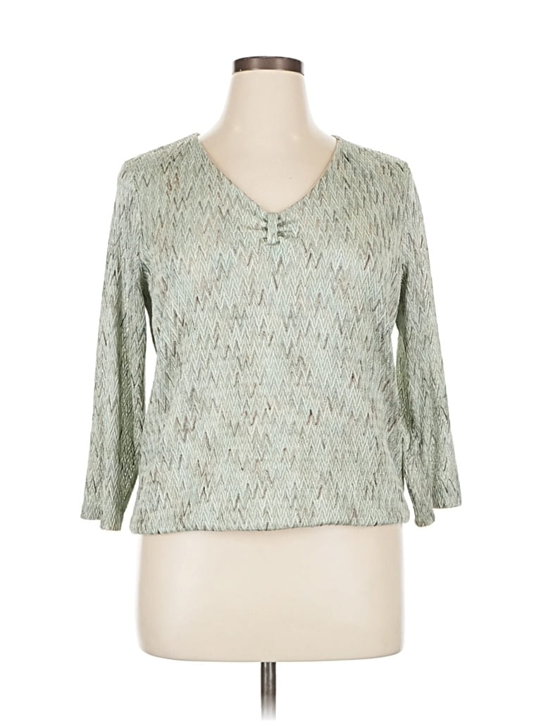 Pre-owned Jones New York 3/4 Sleeve Blouse In Green