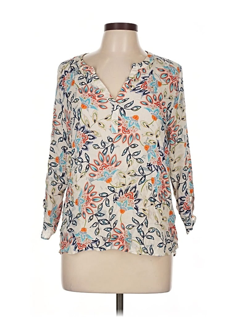 Pre-owned Pale Sky 3/4 Sleeve Blouse In White