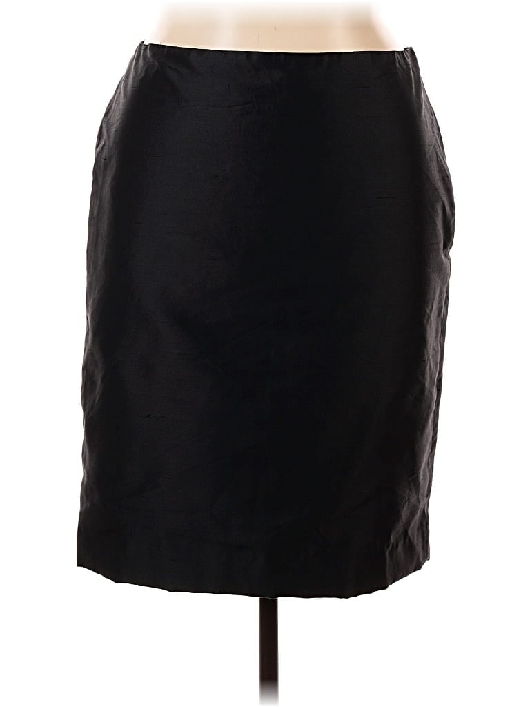 Pre-owned Dana Buchman Silk Skirt In Black