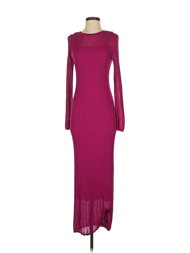 Future Collective Casual Dress In Burgundy