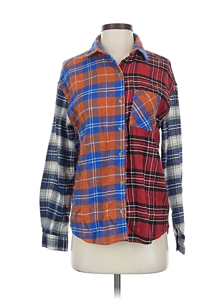 Pre-owned Rue21 Long Sleeve Button Down Shirt In Orange