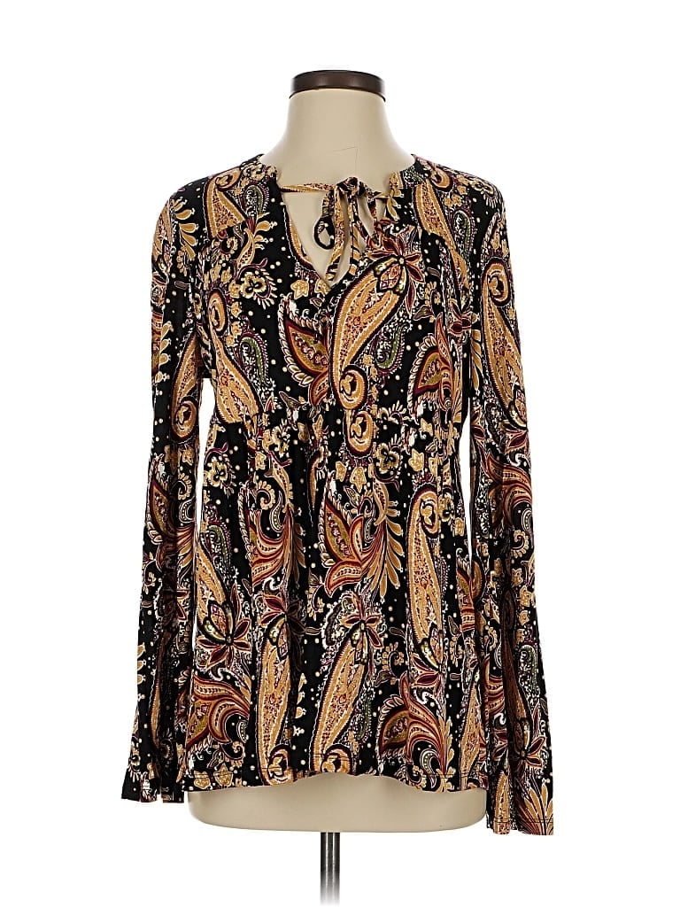 Pre-owned Lascana For Venus Long Sleeve Blouse In Gold