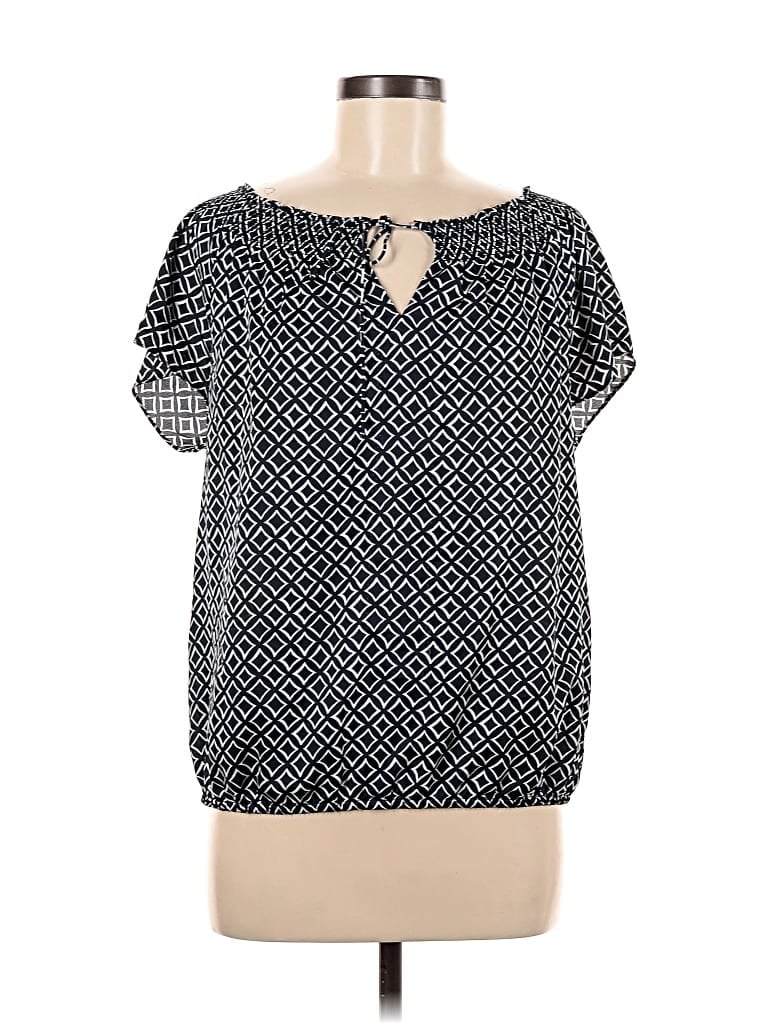Pre-owned Ann Taylor Short Sleeve Blouse In Black