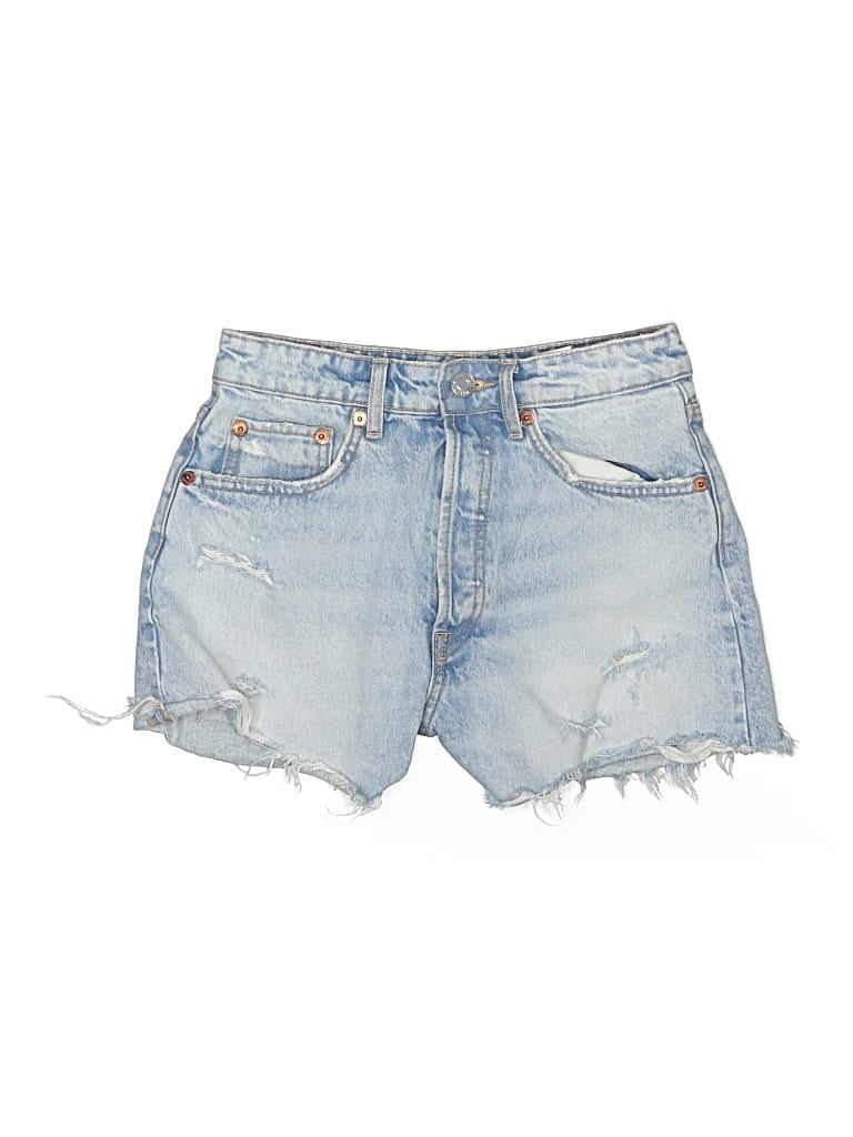 Pre-owned Zara Denim Shorts In Blue