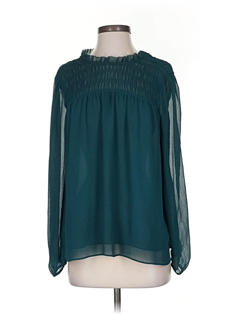 Pre-owned Banana Republic Long Sleeve Blouse In Blue