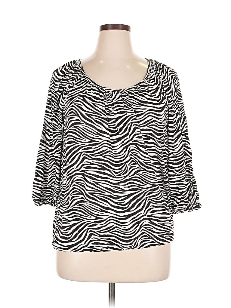 Pre-owned Michael Michael Kors 3/4 Sleeve Blouse In Silver