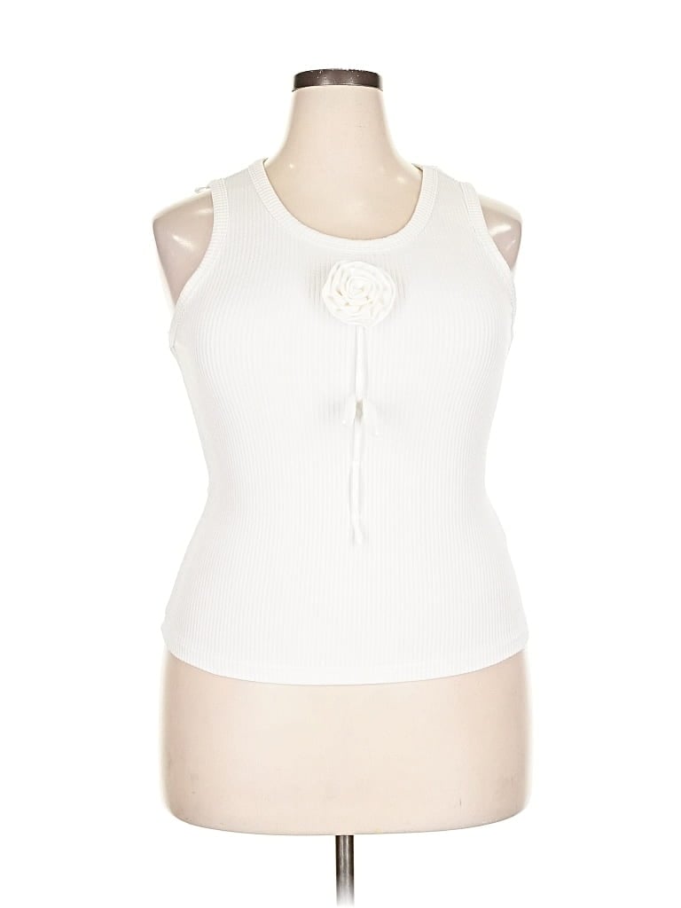 Pre-owned Shein Tank Top Ivory Halter Neckline Tops In White