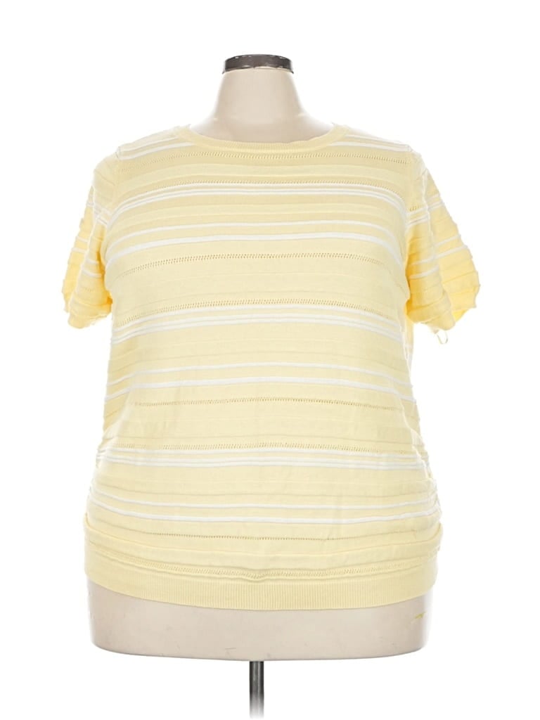 Pre-owned Croft & Barrow Pullover Sweater In Yellow