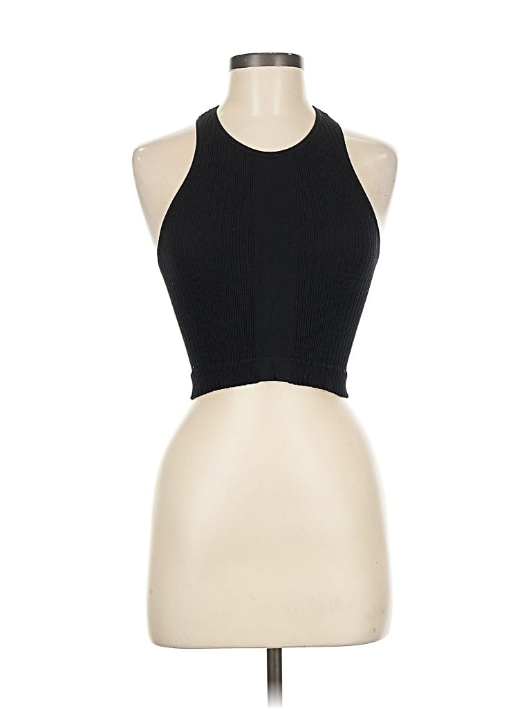 Pre-owned Mono B Tank Top Black Halter Neckline Tops