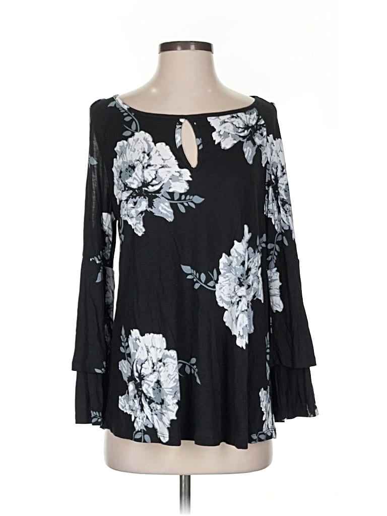 Pre-owned Lascana For Venus Long Sleeve Blouse In Black