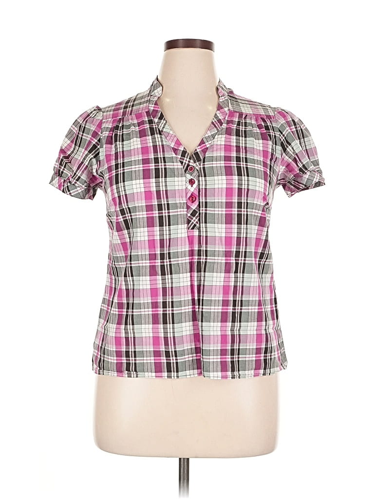 Pre-owned H&m Short Sleeve Blouse In Pink
