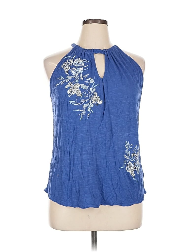 Pre-owned Inc International Concepts Sleeveless Blouse In Blue