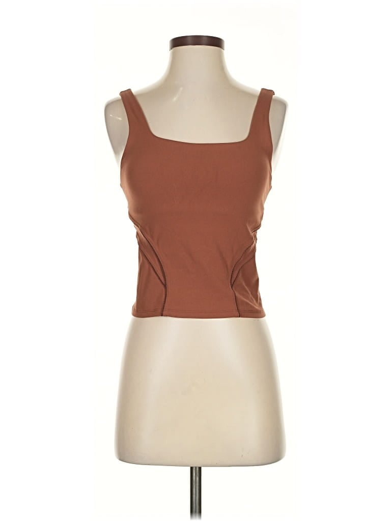Pre-owned Lululemon Athletica Tank Top Brown Strapless Neckline Tops