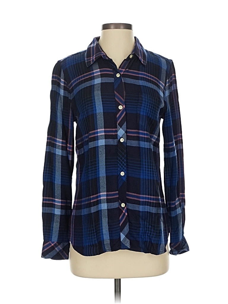 Pre-owned Dylan Long Sleeve Button Down Shirt In Blue