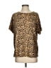 Umgee Animal Print Brown Short Sleeve Blouse Size S - photo 1