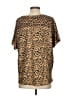 Umgee Animal Print Brown Short Sleeve Blouse Size S - photo 2