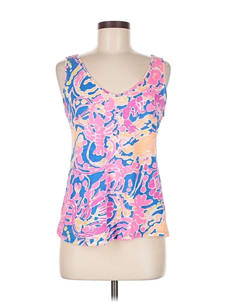 Pre-owned Lilly Pulitzer Tank Top Pink Strapless Neckline Tops