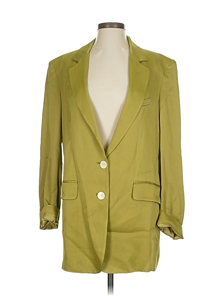 Pre-owned Zara Blazer Jacket In Green