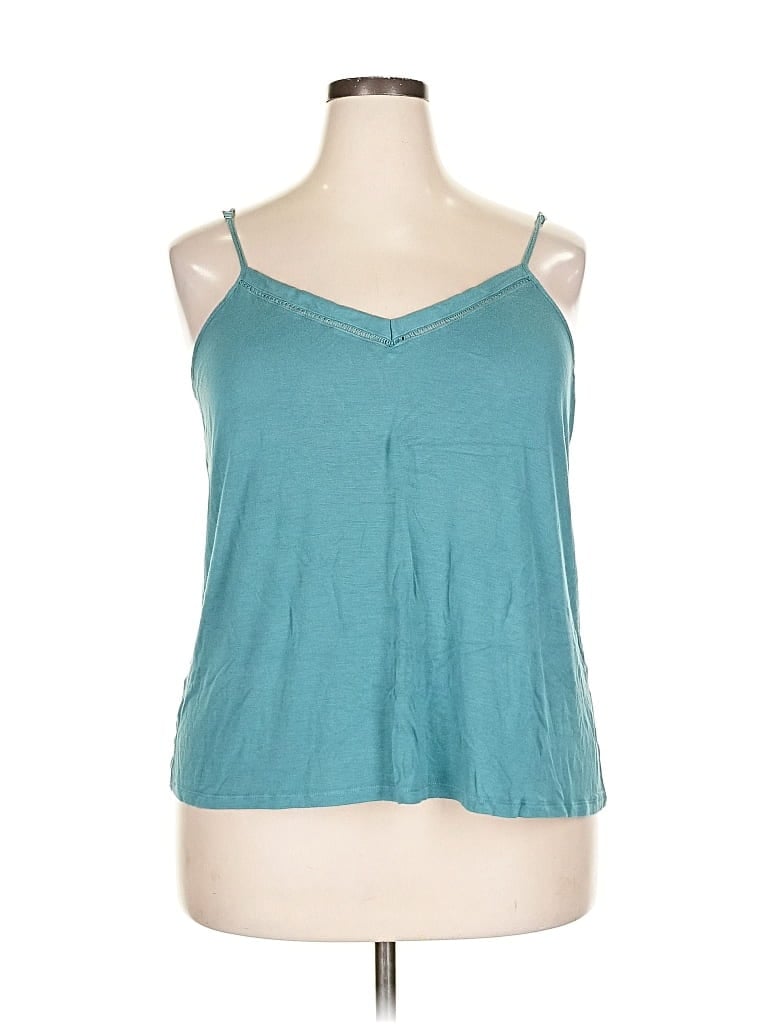 Pre-owned Joyspun Tank Top Blue Halter Neckline Tops