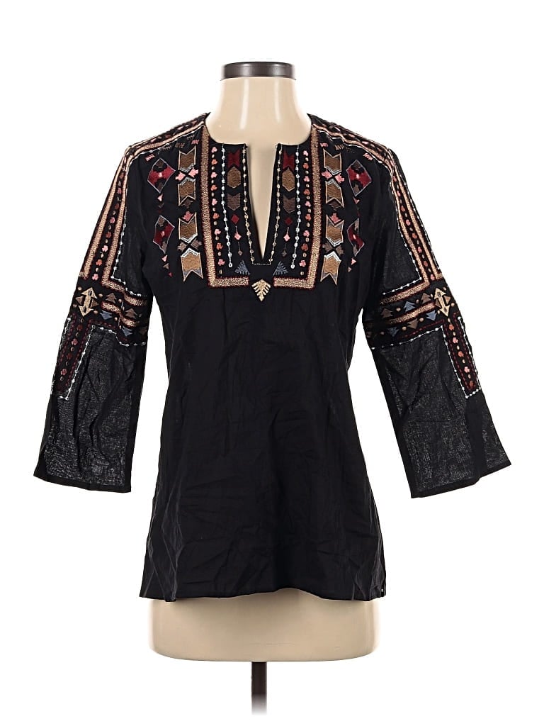 L'agence 3/4 Sleeve Blouse In Black