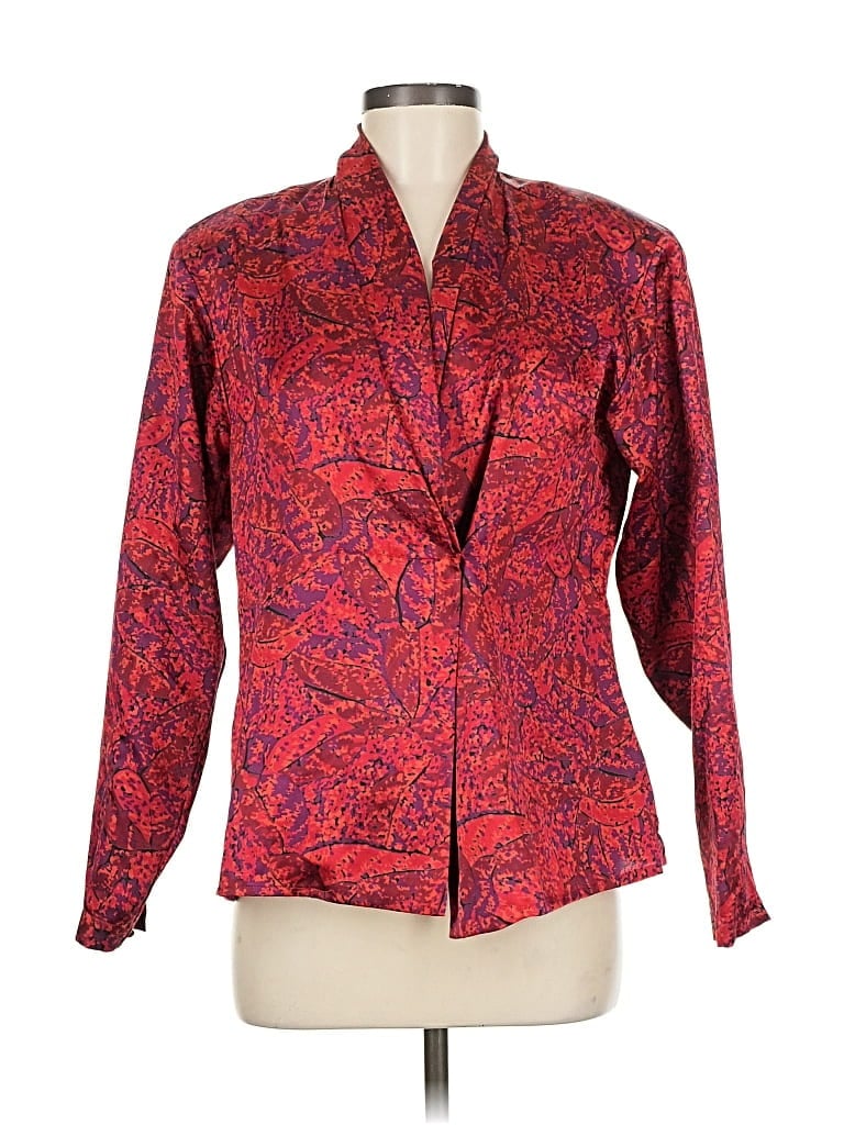 Pre-owned Assorted Brands Long Sleeve Blouse In Red