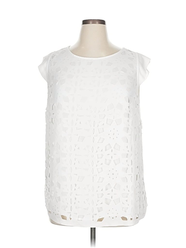 Pre-owned Apt. 9 Sleeveless Blouse In White