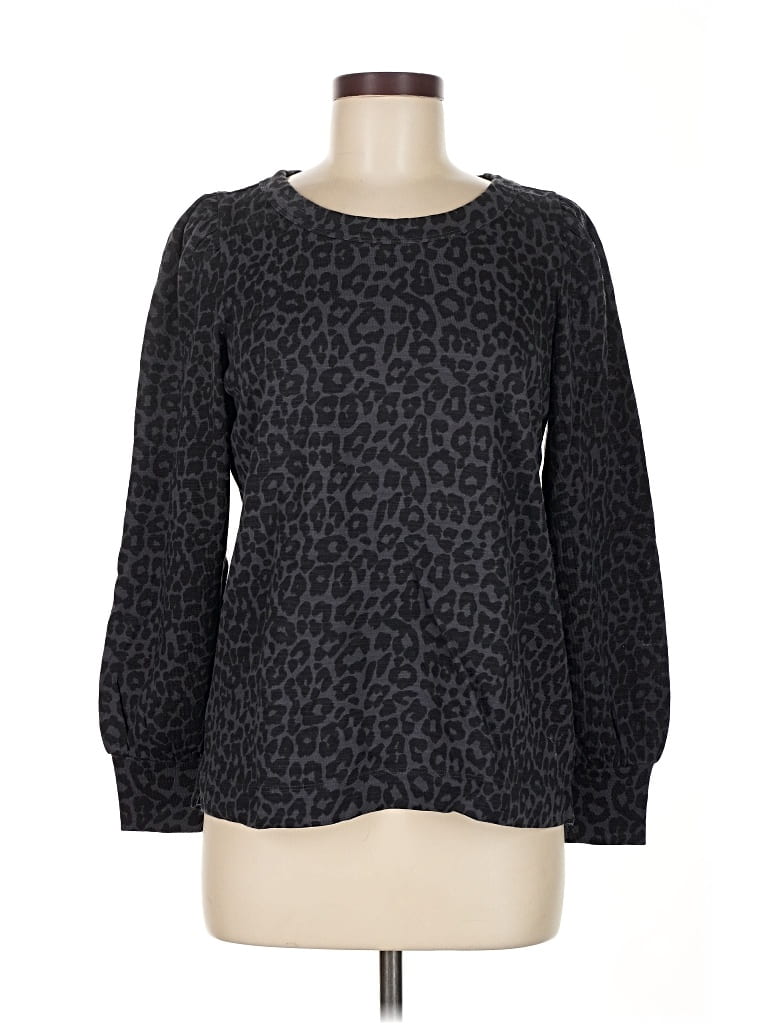 Pre-owned Ann Taylor Loft Long Sleeve Blouse In Black