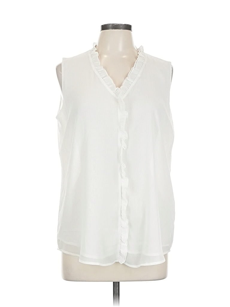 Pre-owned Tommy Hilfiger Sleeveless Blouse In White