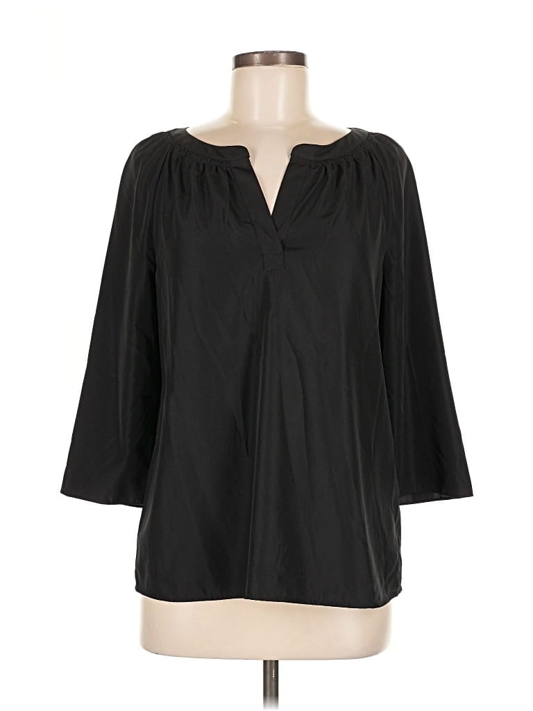 Pre-owned Dkny 3/4 Sleeve Blouse In Black