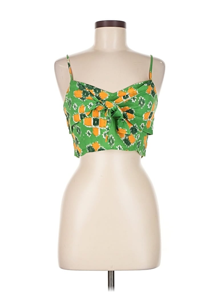 Pre-owned Aerie Sleeveless Top Green Sweetheart Neckline Tops