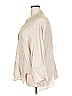 Zara Metallic Ivory 3/4 Sleeve Button-Down Shirt Size XXL - photo 5