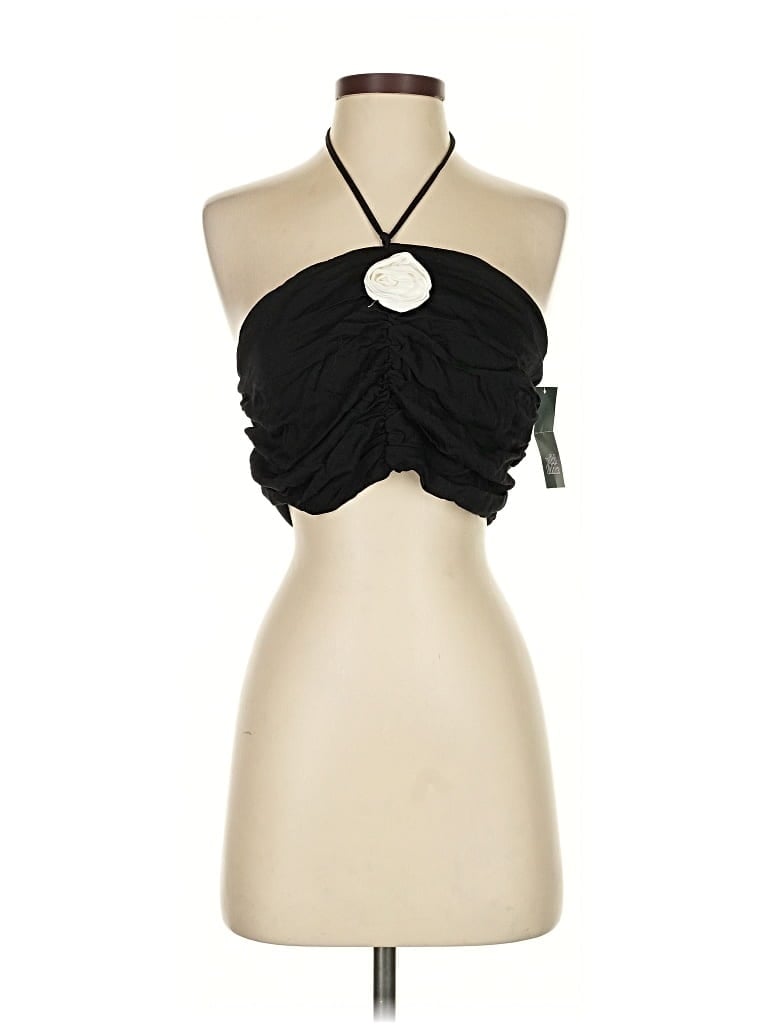 Pre-owned Wild Fable Tank Top Black Halter Neckline Tops