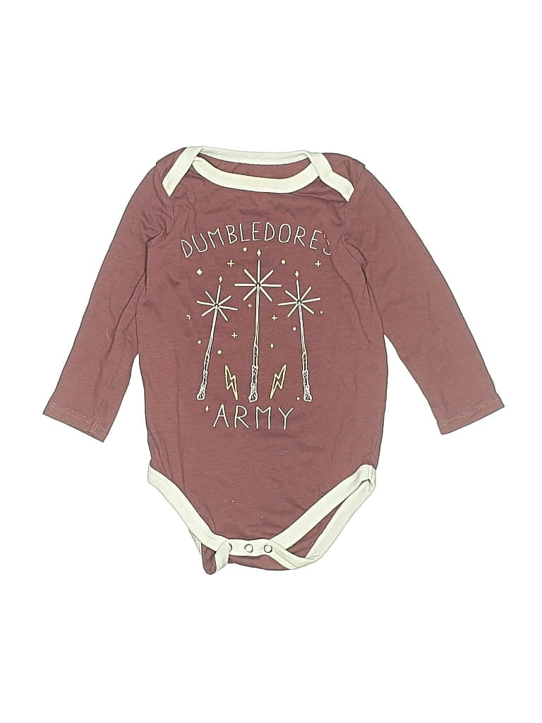 Pre-owned Harry Potter Babies' Long Sleeve Onesie In Burgundy