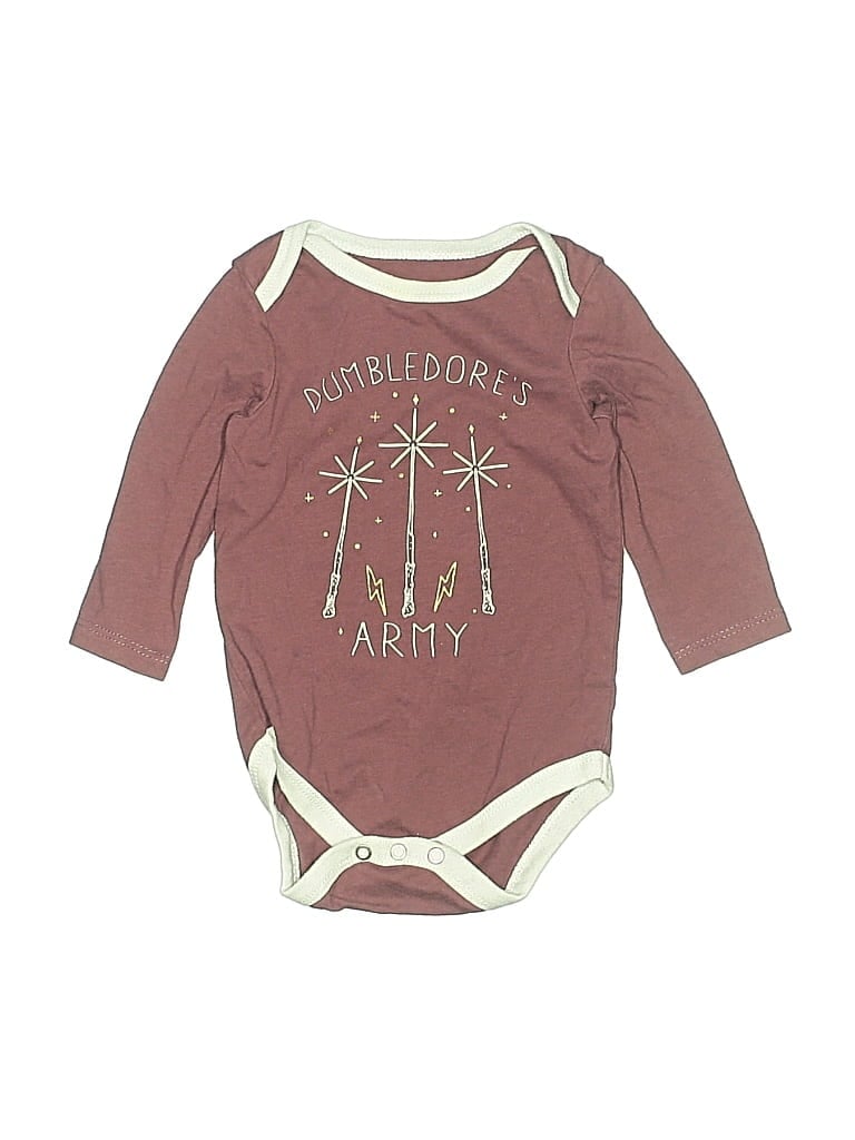 Pre-owned Harry Potter Babies' Long Sleeve Onesie In Burgundy