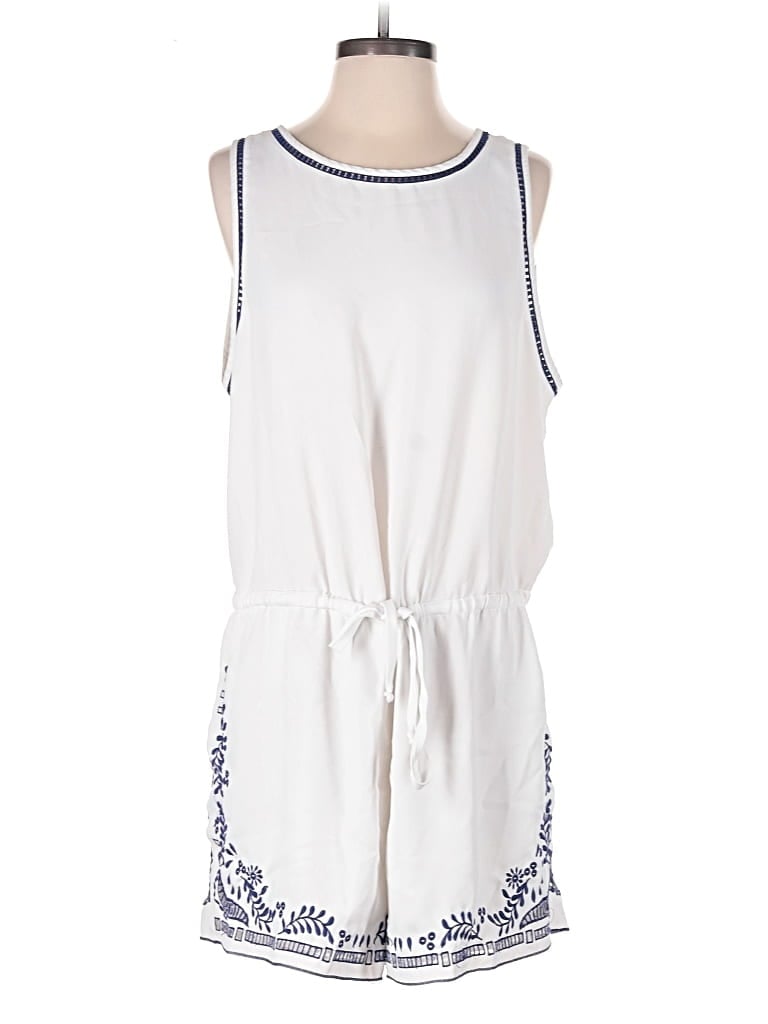 Pre-owned Ann Taylor Loft Romper In White