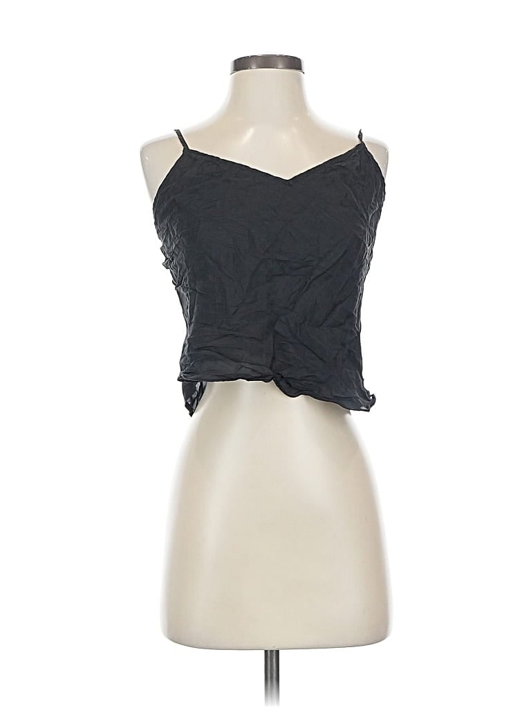 Pre-owned Allison Taylor Sleeveless Silk Top Black Strapless Neckline Tops