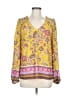 Current Air 100% Polyester Yellow Long Sleeve Blouse Size M - photo 1