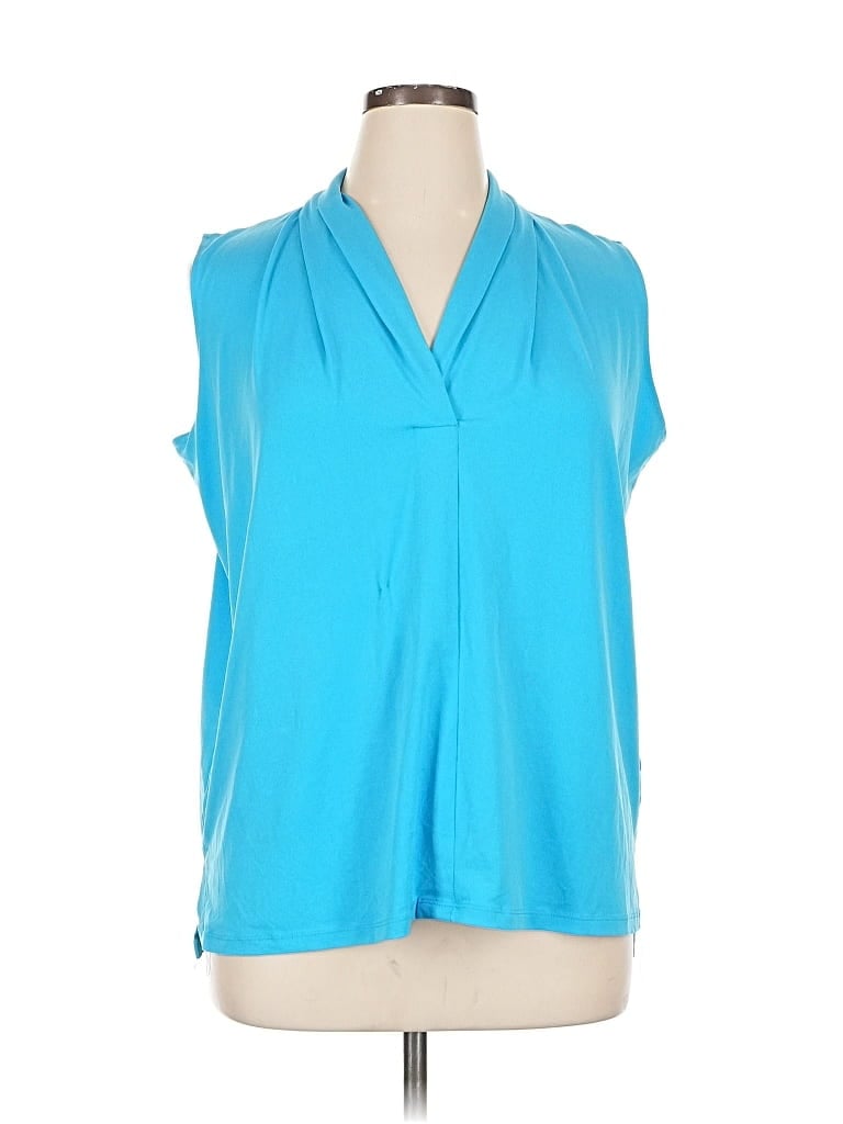 Pre-owned Jones New York Collection Sleeveless T-shirt In Blue