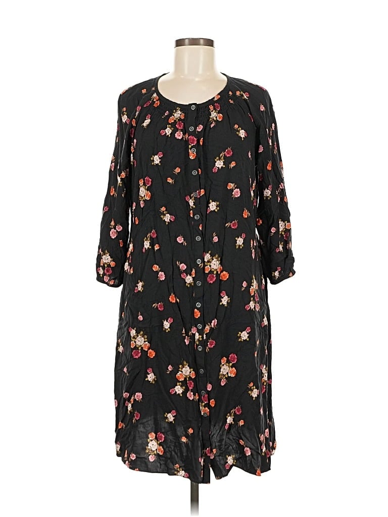 Pre-owned Jjill Casual Dress In Black